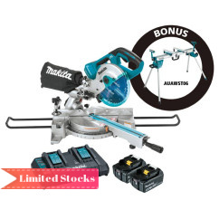 Makita DLS714PT2-B -  18V Brushless 190mm Slide Saw Kit FREE Mitre Saw Stand Cordless Mitre Saws